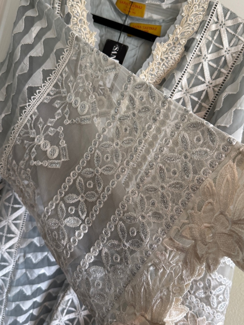 Sana Safinaz Embroidered Net Tunic + Slip — Size XL — NWT - Picture 5 of 10